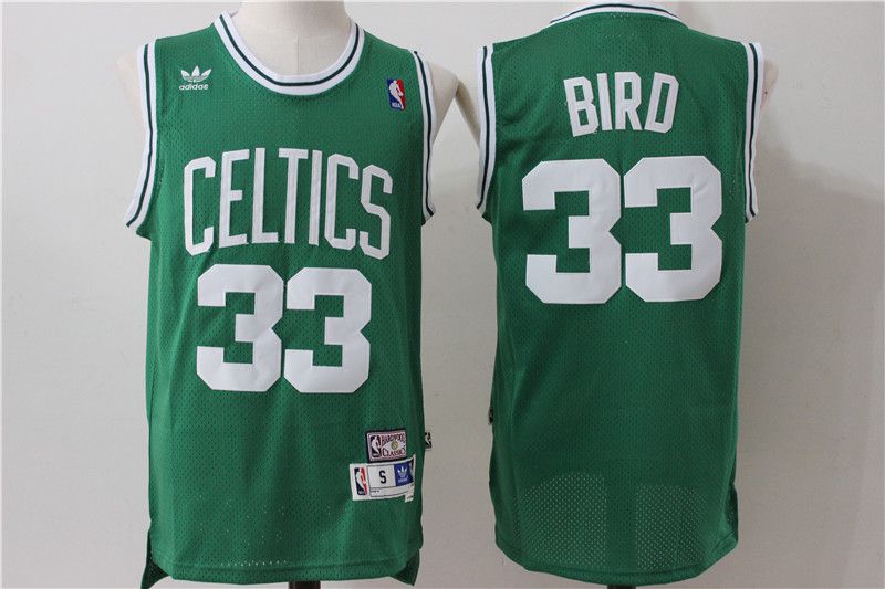 Men Boston Celtics 33 Bird Green Throwback Adidas NBA Jersey